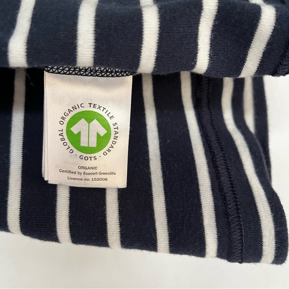 Polarn O. Pyret: Classic Stripe GOTS Long Sleeve Shirt: 1-1.5Yrs (86cm): Navy - Picture 5 of 7
